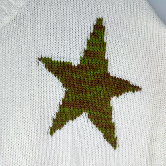 Rails Zoey Intarsia Star Cotton & Cashmere Sweater Ivory Rainbow Size M, NWOT - Picture 6 of 16